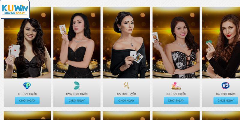 Nhiều sảnh game được hợp tác với các nhà cung cấp nổi tiếng 