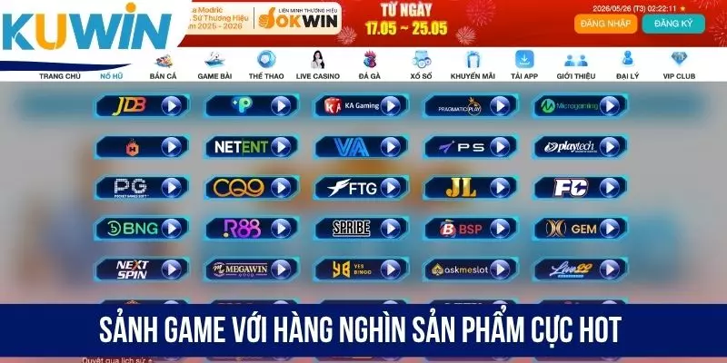Sảnh game với hàng nghìn sản phẩm cực hot